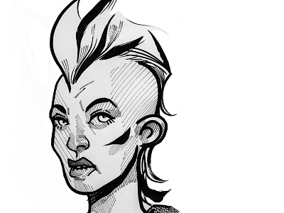 A Super A Day 122 - Black + White character design comic illustration portraits