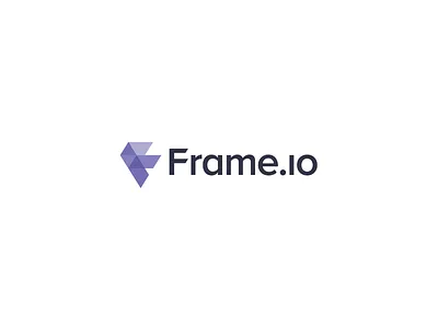 Frame.io logo 3d branding frame identity isometric logo purple screens triangles