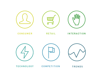 Simple Icons audit color competition consumer icons interaction lines monoweight retail technology trends whitespace