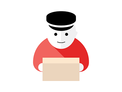 Mailman delevery delivery flat mail mailman postman red simple