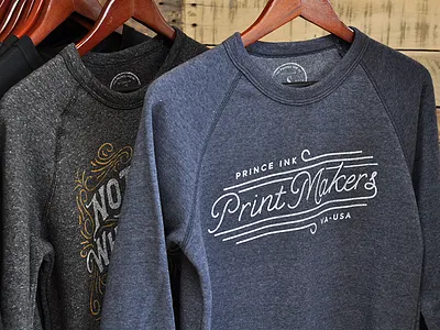 New PICO Sweatshirts lettering not all who wander printmakers screen print sweatshirt water base