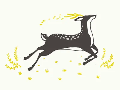 deer run deer illustration