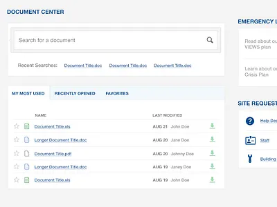 Document Area document download files helvetica interface search tabs ui