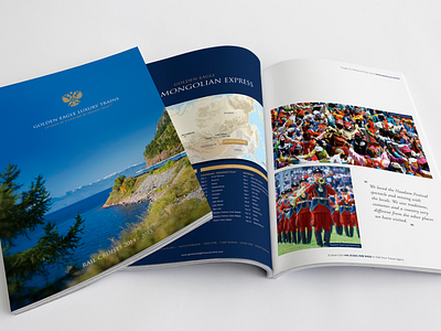 Travel Brochure Design blue brochure cartography corporate cover gold holiday layout map photography print travel
