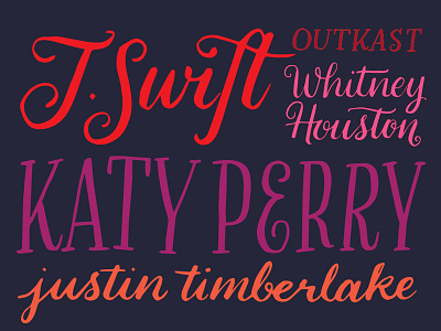 22 : top 40 dance jamz handlettering lettering thirty days of thankfulness