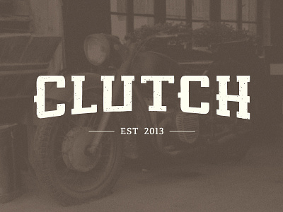 Clutch Logotype brown logo motorcycle type white