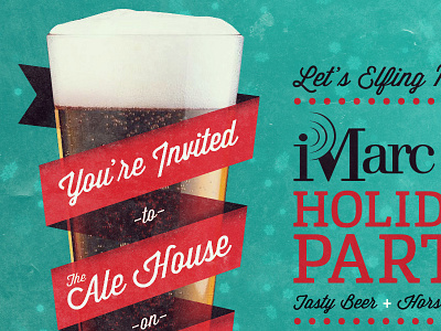 iMarc Holiday Invitation beer card christmas holiday illustration imarc invite noise ribbons winter