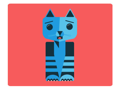 flat cat basic shape cat flat illustration