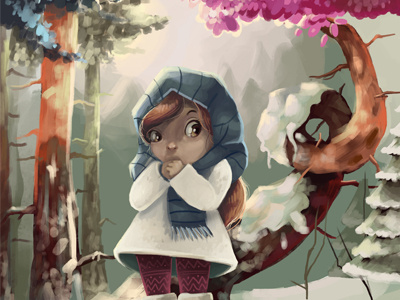 Snow Roads anastasia bunny forest girl snow winter