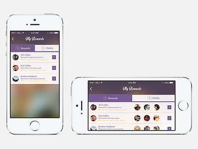 Rewards Mockup coffee dublin ios 7 iphone 5s ireland landscape mockup points portrait rewards