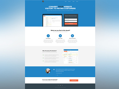 Landing Page blue design flat landing page simple ui