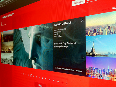 Media Library Image Details grid icons image library media new york red sort tabs transparent ui
