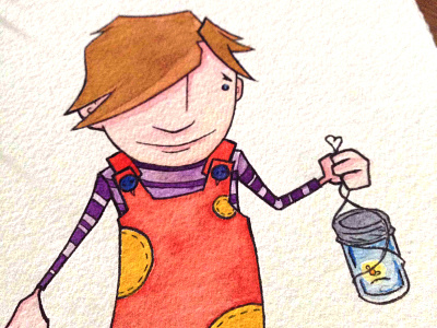 Ava Illustration ava book firefly girl illustration jar water colour