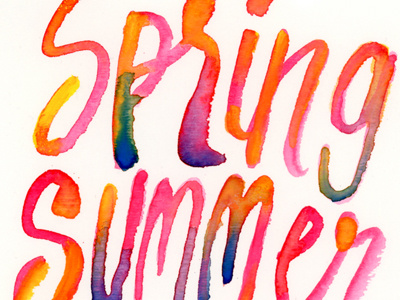 Spring Summer Watercolors lettering watercolor