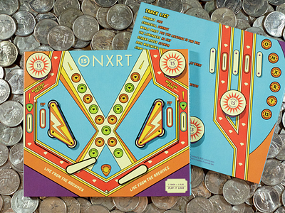 ONXRT Volume 15 93xrt arcade cd illustration music onxrt packaging pinball quarters typography wxrt