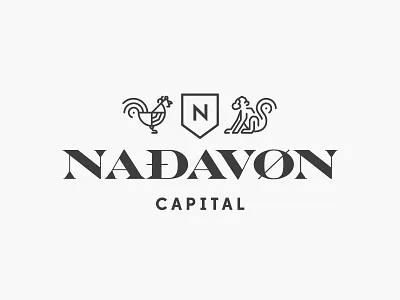 Nadavon Logo branding chicken clean crest engravers finance financial identity logo minimal modern monkey