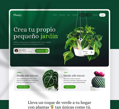 Planty - Online Store Concept branding company corporative creative design graphic design green header inspiration plants website