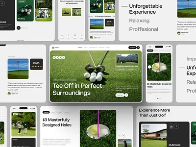 Golfiers - Golf Course Booking Responsive Website app branding landing page marketplace minimal mobile online shop responsive sport ui ui design uiux web design website