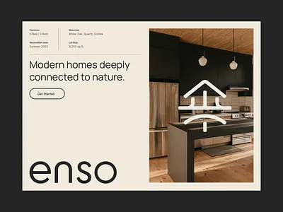 enso homes architect art direction builder cabin climate custom earth ecofriendly green home house kitchen logo logomark natural nature photography renovation website wood