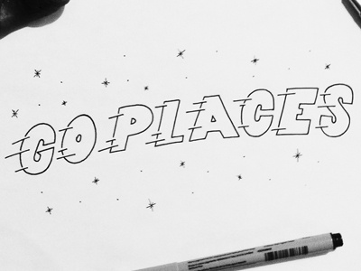Go Places Doodle drawing hand lettering lettering micron typography