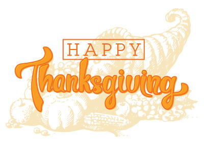 Thanksgiving holiday november orange thanksgiving type typography