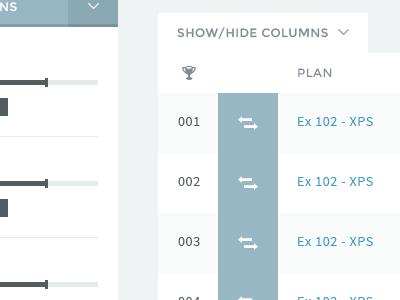 Filter + Listing Table Preview blue data flat listing table