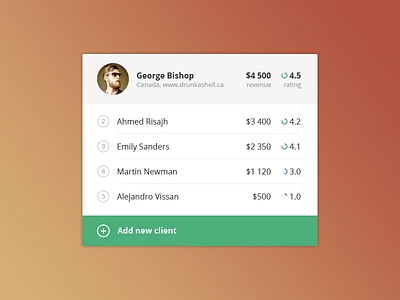 Budgetic Clients List app budgetic flat list ui