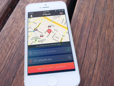 Dropoff app cars clean flat ios ios7 iphone iphone5 mobile ridesharing