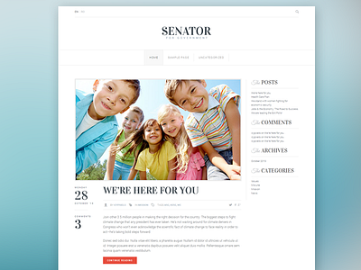 Senator - Shot #2 clean design minimal theme themeforest ui ux wordpress