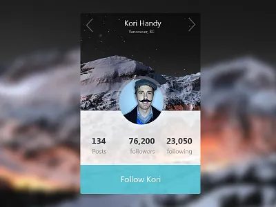 Profile ios 7 menu mobile profile ux design web design