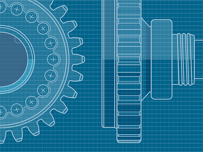 Detail - In progress technical illustration brad ruder gear rudahbee shaft technical drawing