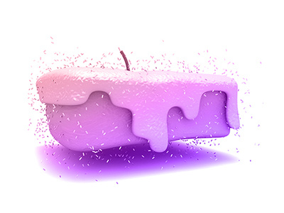 Toxic Cake 3d birthday c4d cake candy cgi colors food gradient slice sugar