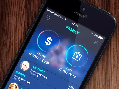 Christmas gifts app blue christmas gifts interface ios ios7 iphone new year ui