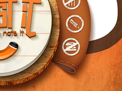 TI | SnackPackaging eat hamburger note orange pen post it
