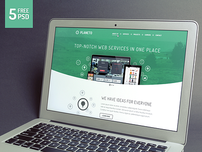 Planeto - Free website template agency business clean freebie modern template website