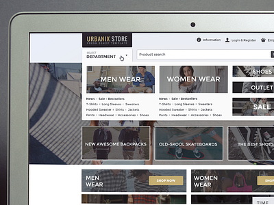 Dropdown Navigation dropdown ecommerce navigation shop