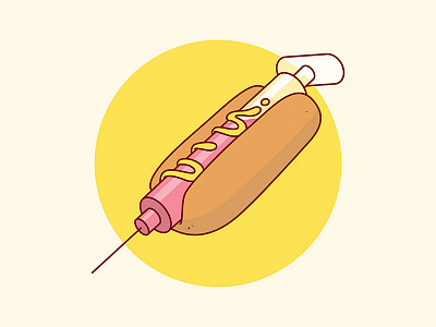 Beef Injection digital dog hot hotdog illustration vector