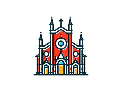 Church of St. Anthony of Padua church icon illustration istanbul minimal santantonio di padova sent antuan st. anthony of padua st. antoine symbolicistanbul symbolicities turkey