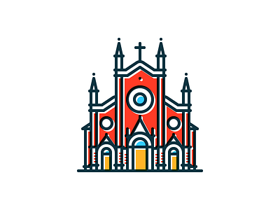 Church of St. Anthony of Padua church icon illustration istanbul minimal santantonio di padova sent antuan st. anthony of padua st. antoine symbolicistanbul symbolicities turkey