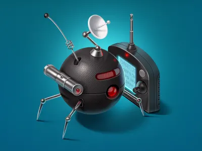 robot icon photoshop ui