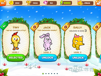 Christmas special UI theme store cartoon fun game art game ui ui design