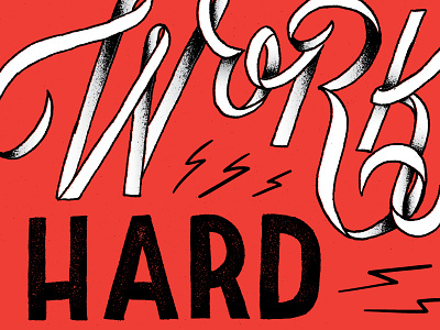 Dream Big hand drawn lettering magic red script texture typography work