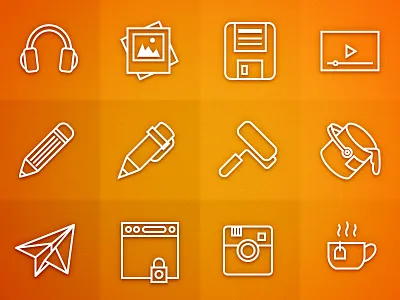 Random icons from iOS7 style set icon set icons ios7 lines vector