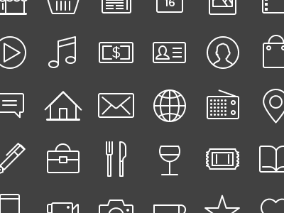 Line Icon set hollow icon set icons ios ios7 iphone line vector