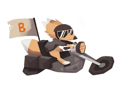 Fox on the Go 2 fox illustration raster vector