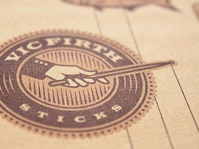 Vic Firth Drum Stick Packaging 1 letterpress logo type typography