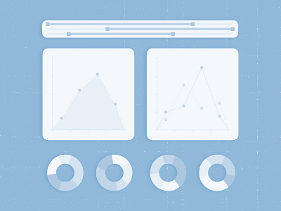 Graphs & Charts blue box chart circle circle graph data display graph line graph shadow slider ui