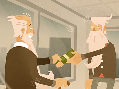 The Handover cobweb illustration money seniors
