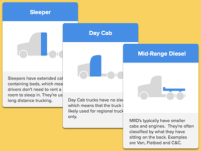 Truck Cards card truck ui ux