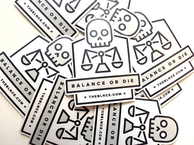 Balance or Die Stickers balance blnce podcast skull sticker